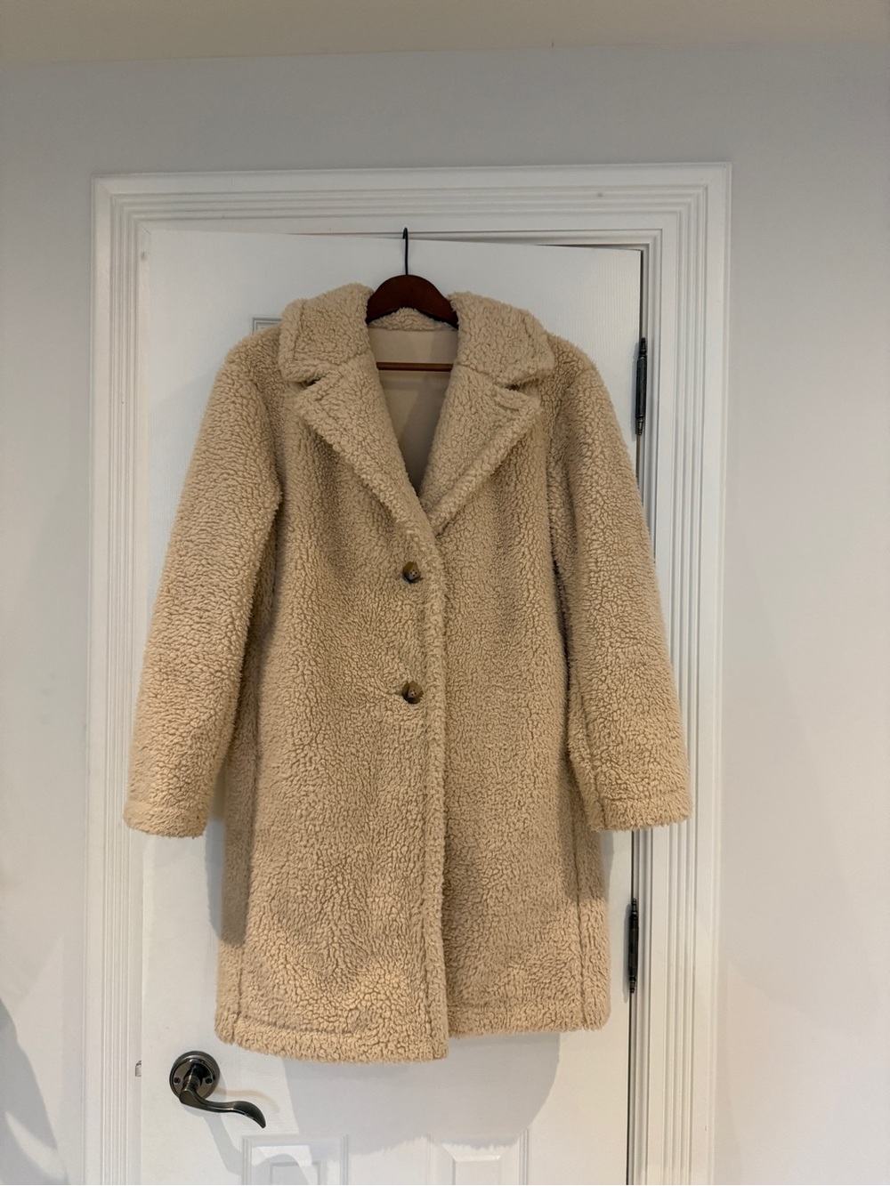 Cream Teddy Faux-Shearling Coat Uniqlo - Women